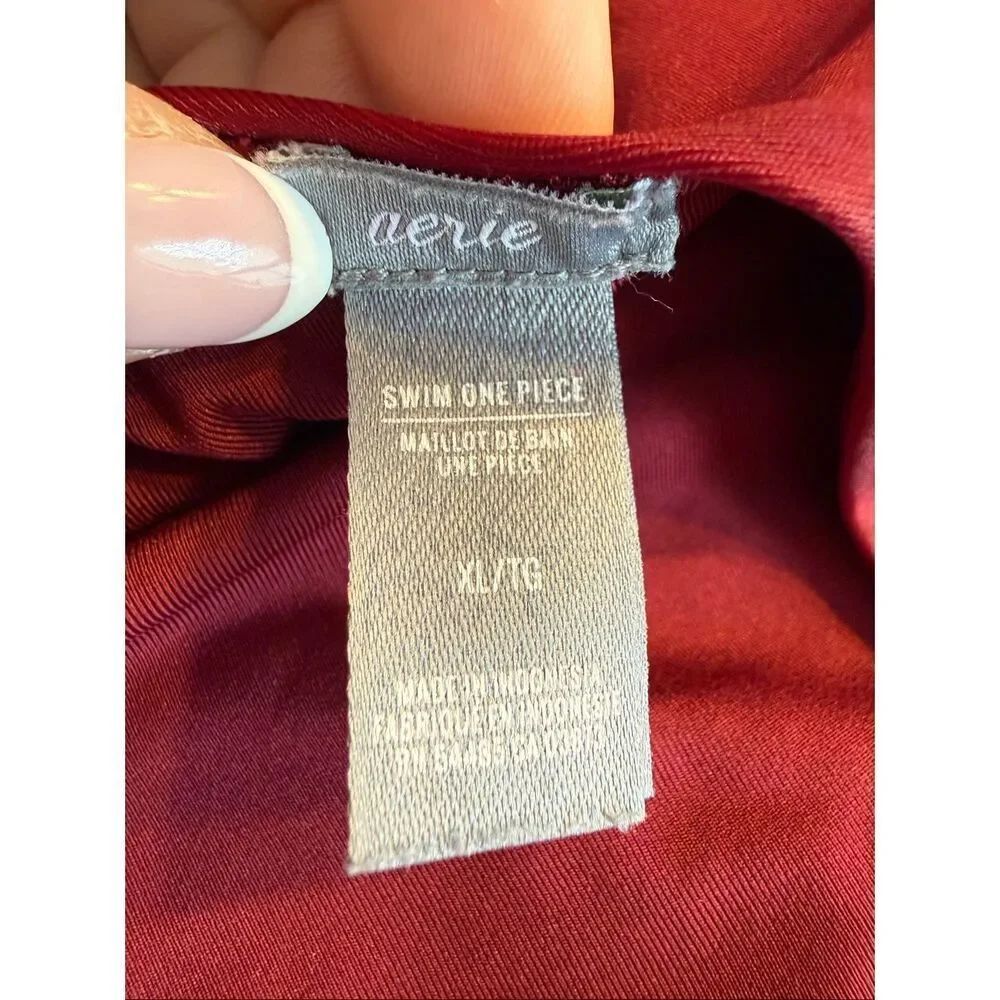 Aerie Women's Square Neck Lined Stretch One-Piece Swimsuit Burgundy XL Junior - Picture 3 of 7